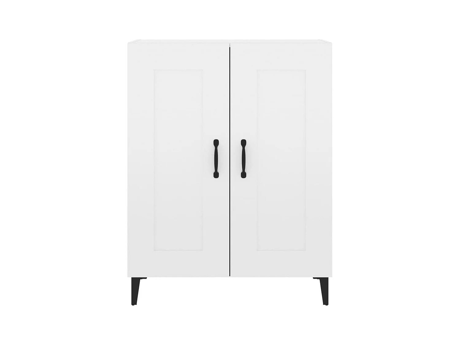 Aparador de madera contrachapada blanco brillante 69,5x34x90 cm