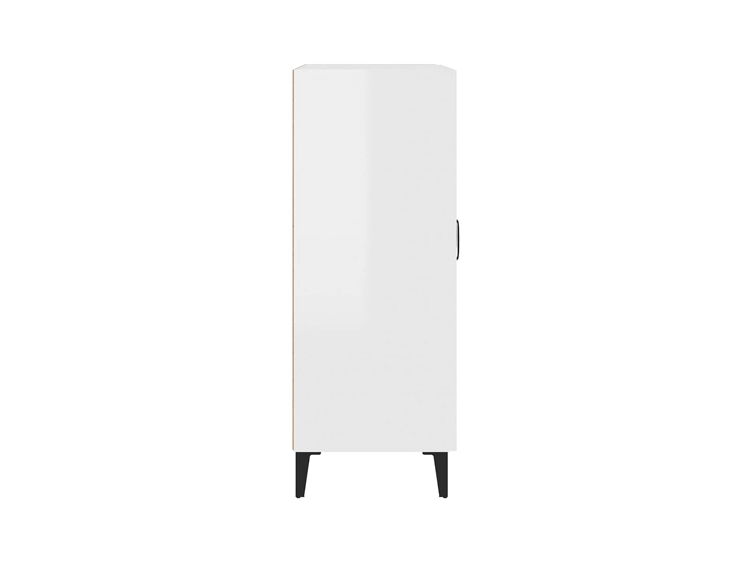 Aparador de madera contrachapada blanco brillante 69,5x34x90 cm