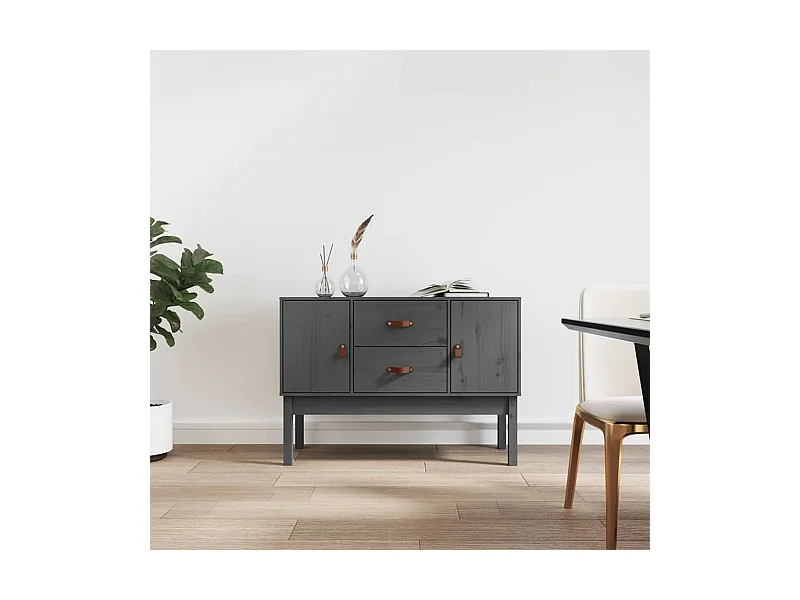 Buffet Gris 110x40x78 cm Bois massif de pin