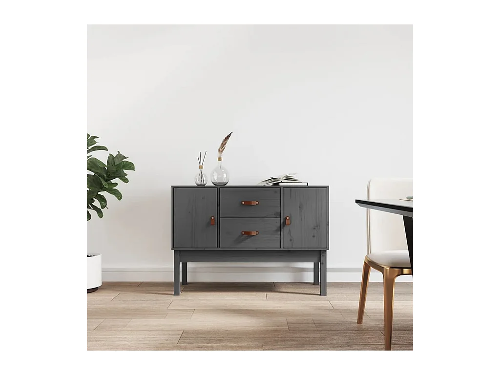Buffet Gris 110x40x78 cm Bois massif de pin