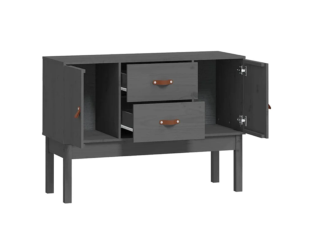 Dressoir 110x40x78 cm massief grenenhout grijs