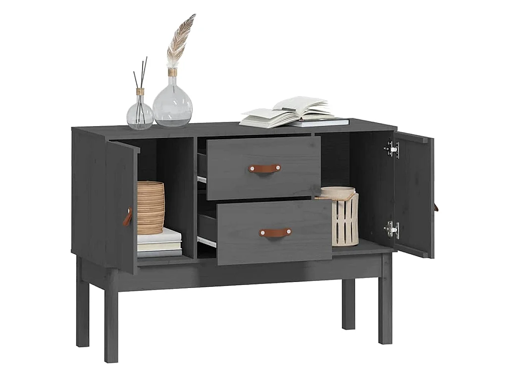 Dressoir 110x40x78 cm massief grenenhout grijs