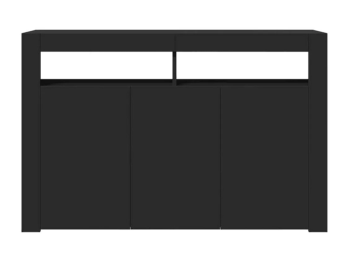 Buffet avec lumières LED noir 115,5x30x75 cm