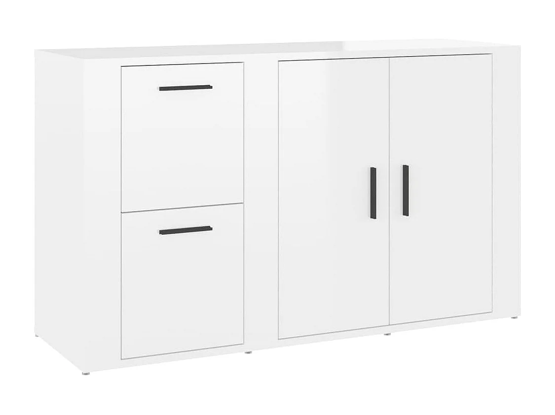 Buffet Blanc brillant 100x33x59,5 cm Bois d'ingénierie