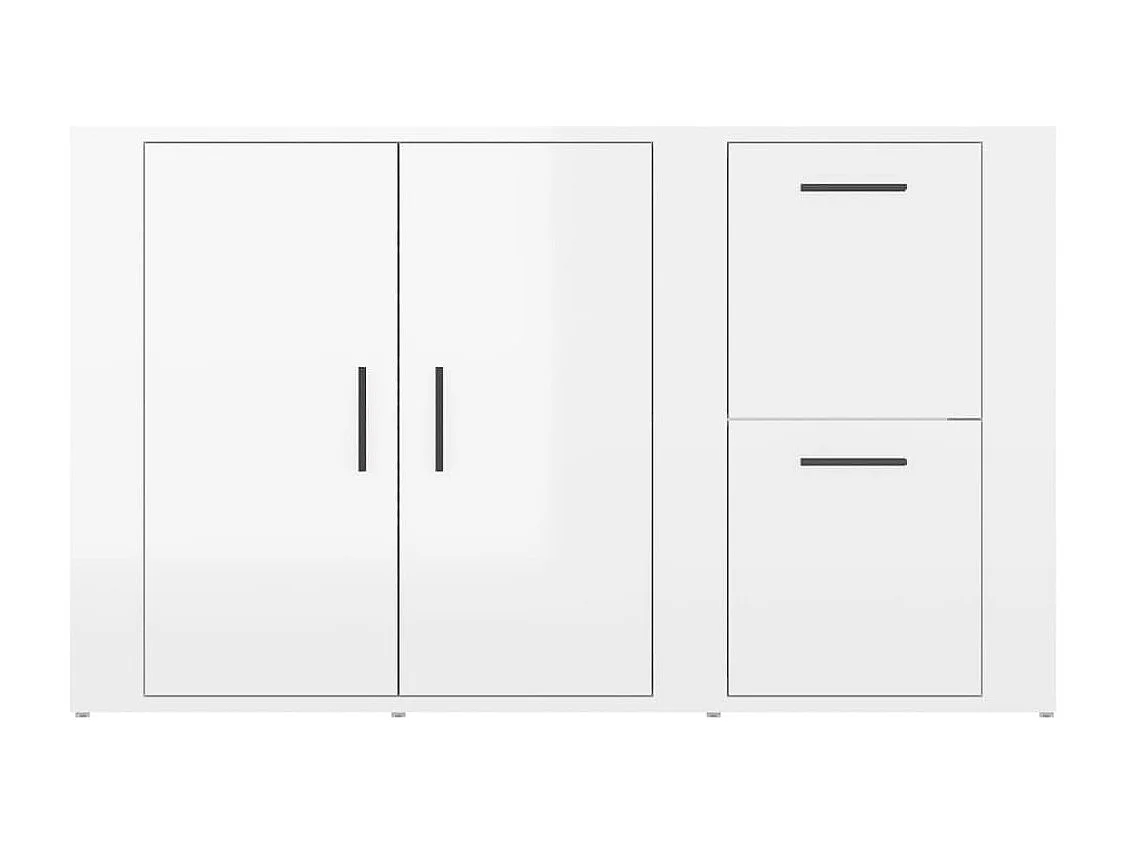 Buffet Blanc brillant 100x33x59,5 cm Bois d'ingénierie