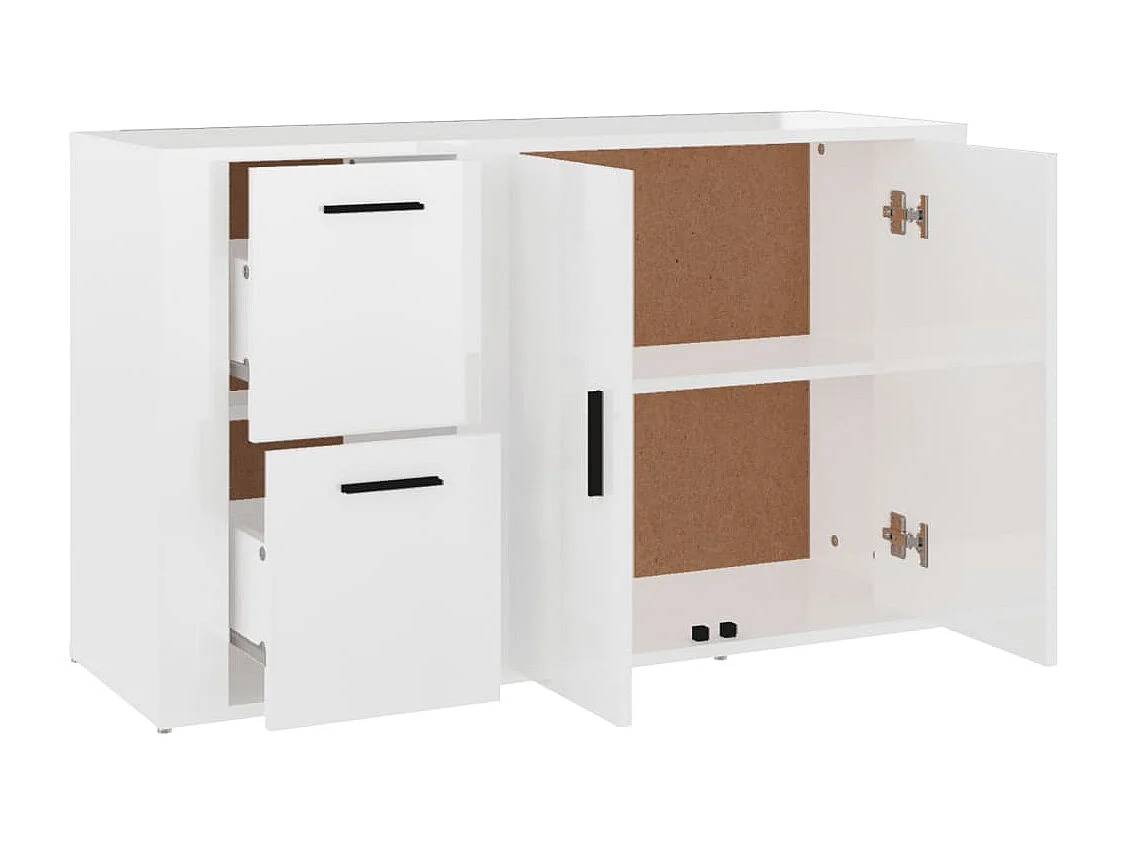 Buffet Blanc brillant 100x33x59,5 cm Bois d'ingénierie
