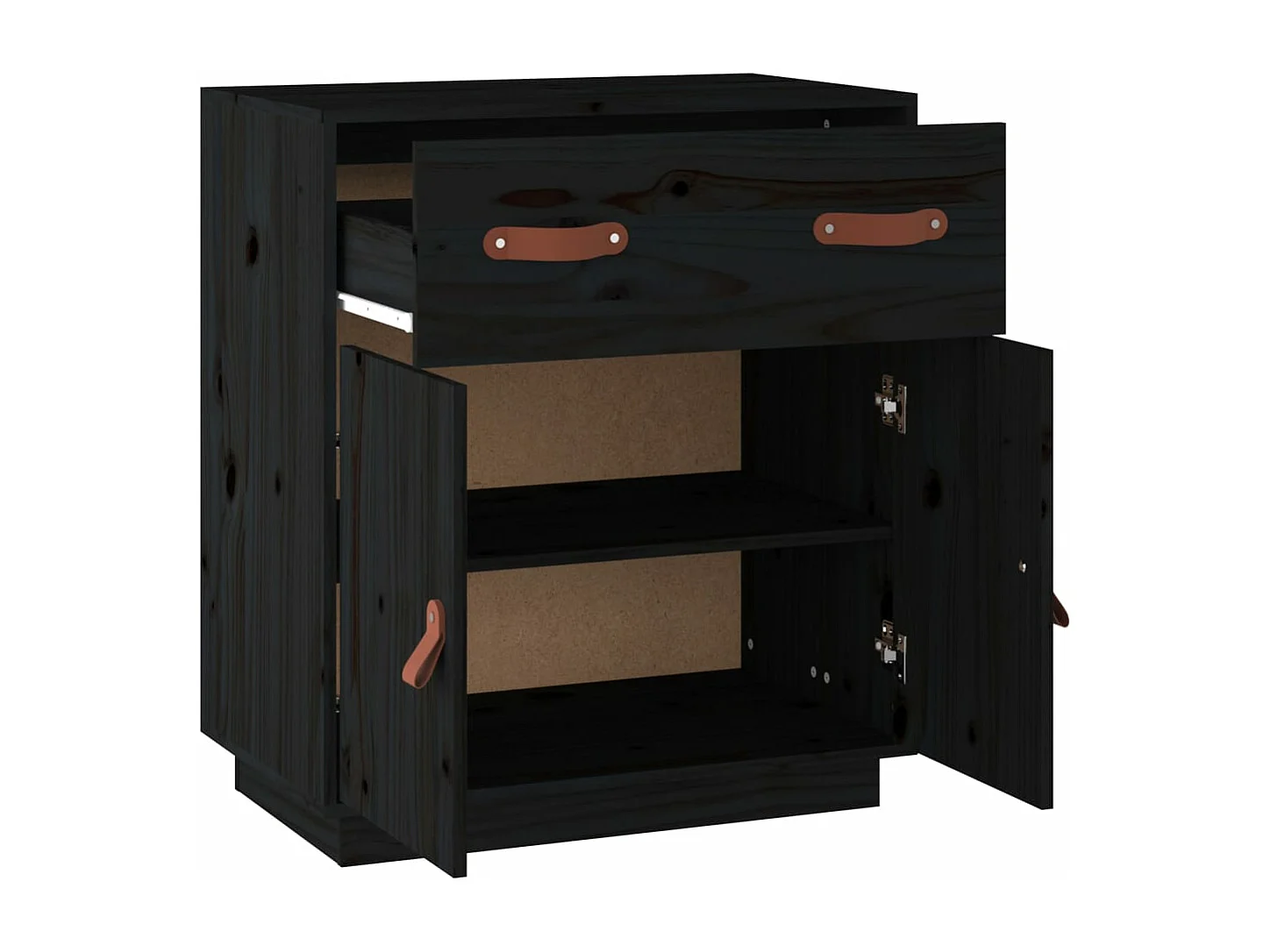 Dressoir 65,5x40x75 cm massief grenenhout zwart