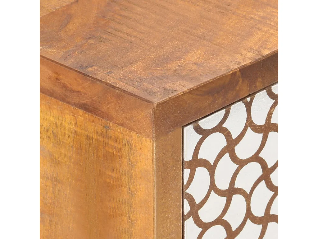 Buffet avec motif imprimé 90x30x70 cm Bois de manguier massif