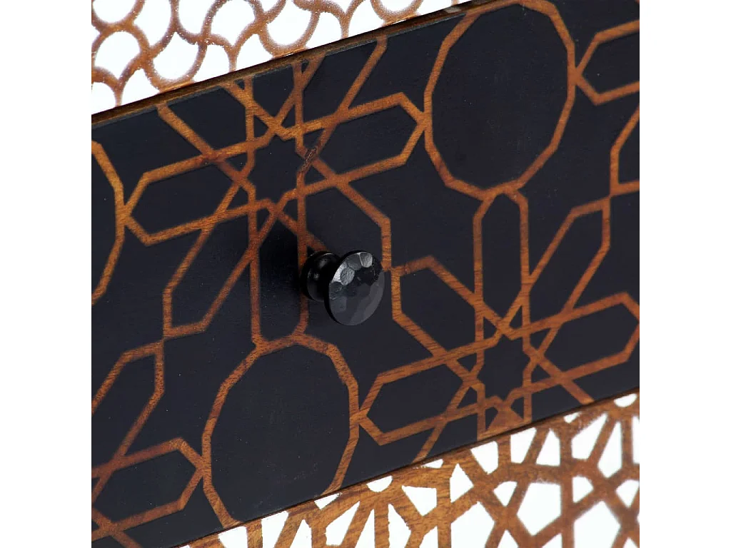 Buffet avec motif imprimé 90x30x70 cm Bois de manguier massif