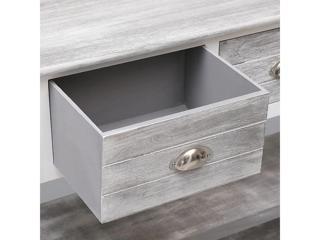 Sideboard Antik-Grau 108x30x76 cm Massivholz Paulownia