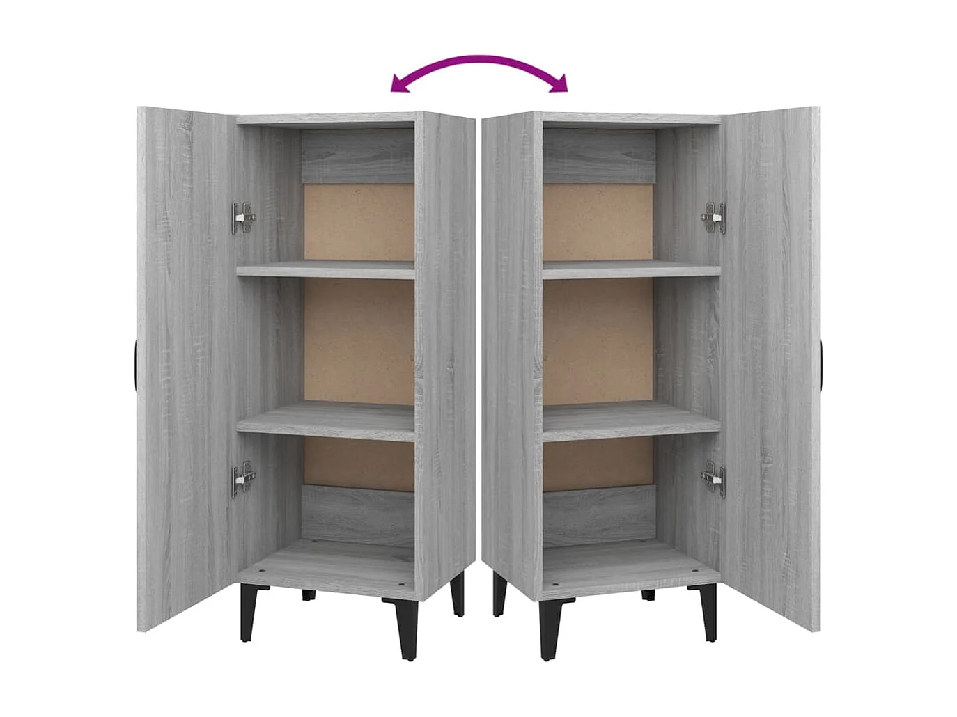 Aparador de madera contrachapada gris Sonoma 34,5x34x90 cm