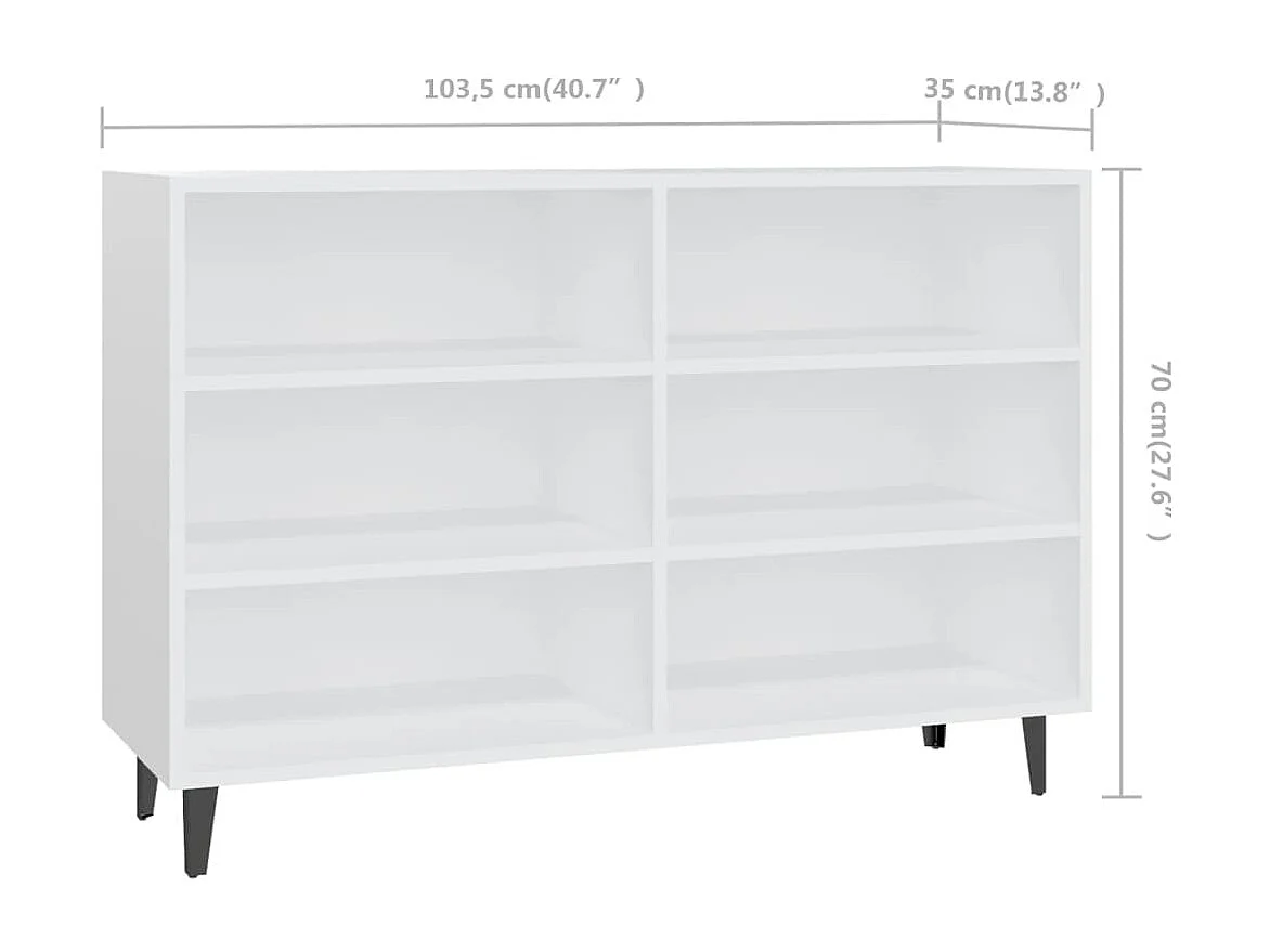 Buffet blanc 103,5x35x70 cm bois d'ingénierie