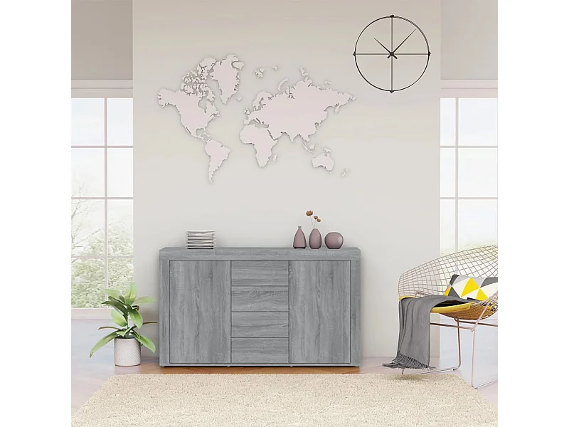 Buffet Sonoma gris 120x36x69 cm Bois d'ingénierie