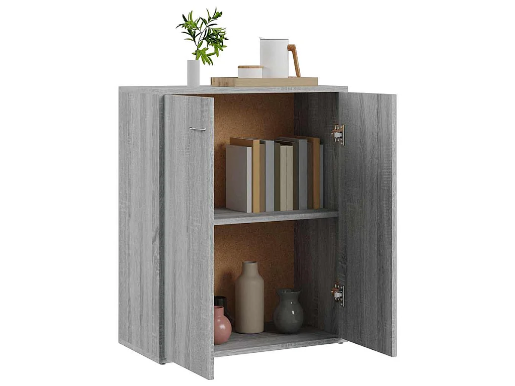 Dressoir 60x30x75 cm bewerkt hout grijs sonoma eikenkleurig