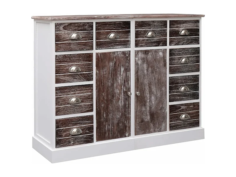 Sideboard mit 10 Schubladen Braun 113x30x79 cm Holz