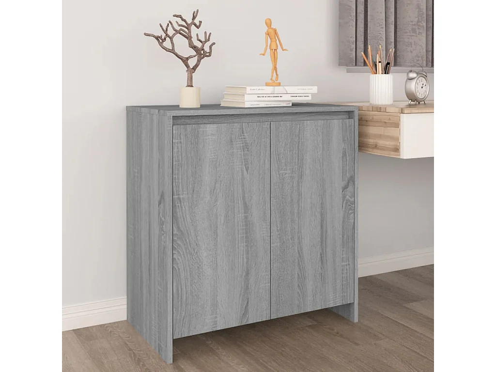 Dressoir 70x41x75 cm bewerkt hout grijs sonoma eikenkleurig