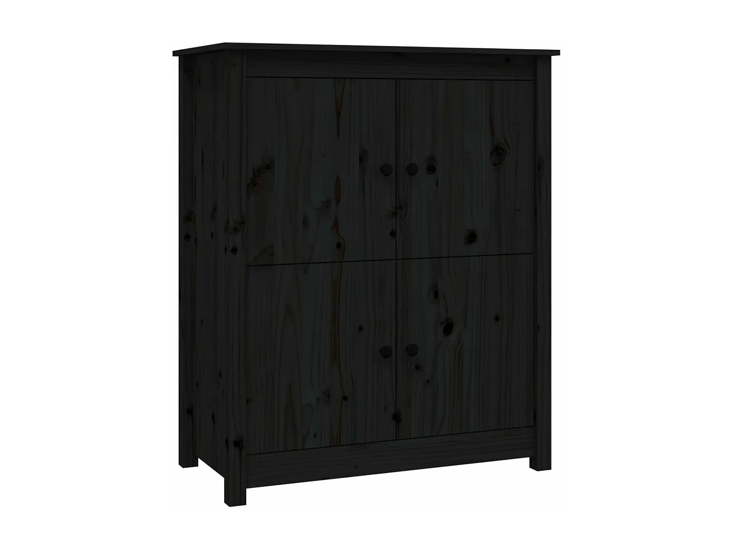 Sideboard Schwarz 83x41,5x100 cm Massivholz Kiefer