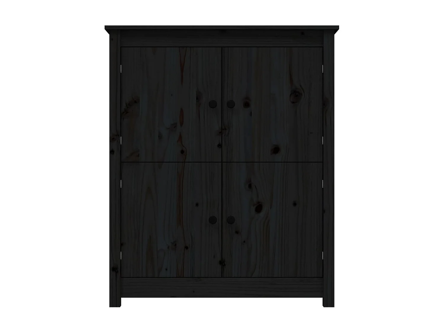 Sideboard Schwarz 83x41,5x100 cm Massivholz Kiefer