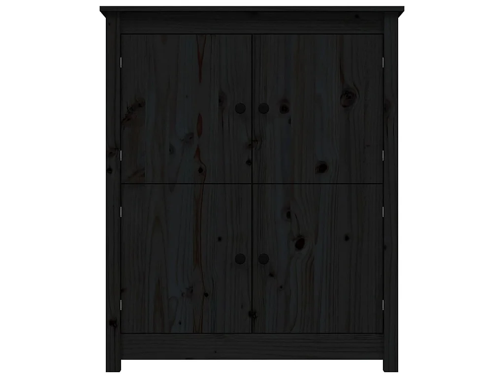 Sideboard Schwarz 83x41,5x100 cm Massivholz Kiefer