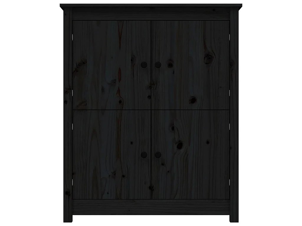 Buffet Noir 83x41,5x100 cm Bois massif de pin