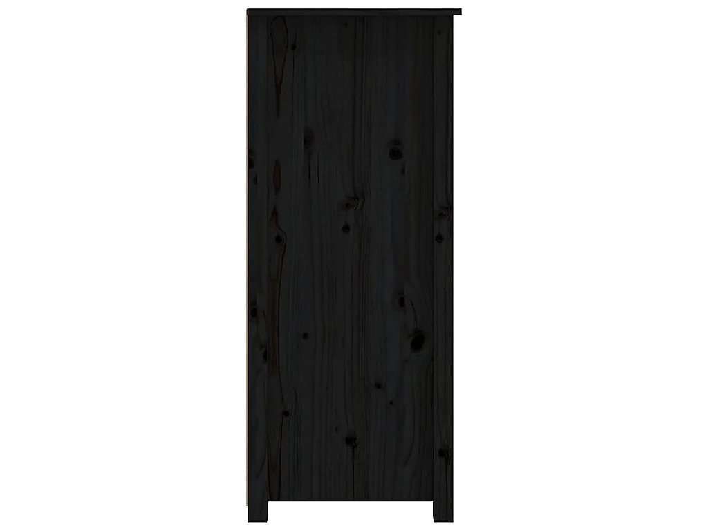 Buffet Noir 83x41,5x100 cm Bois massif de pin
