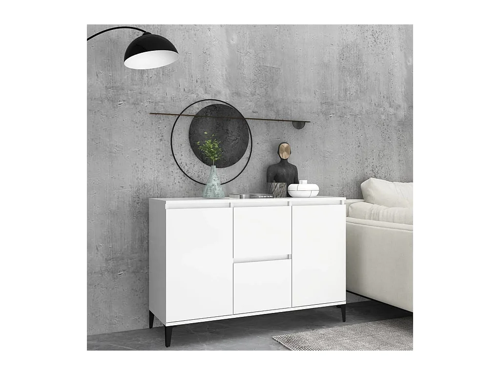 Buffet blanc 102x35x70 cm bois d'ingénierie
