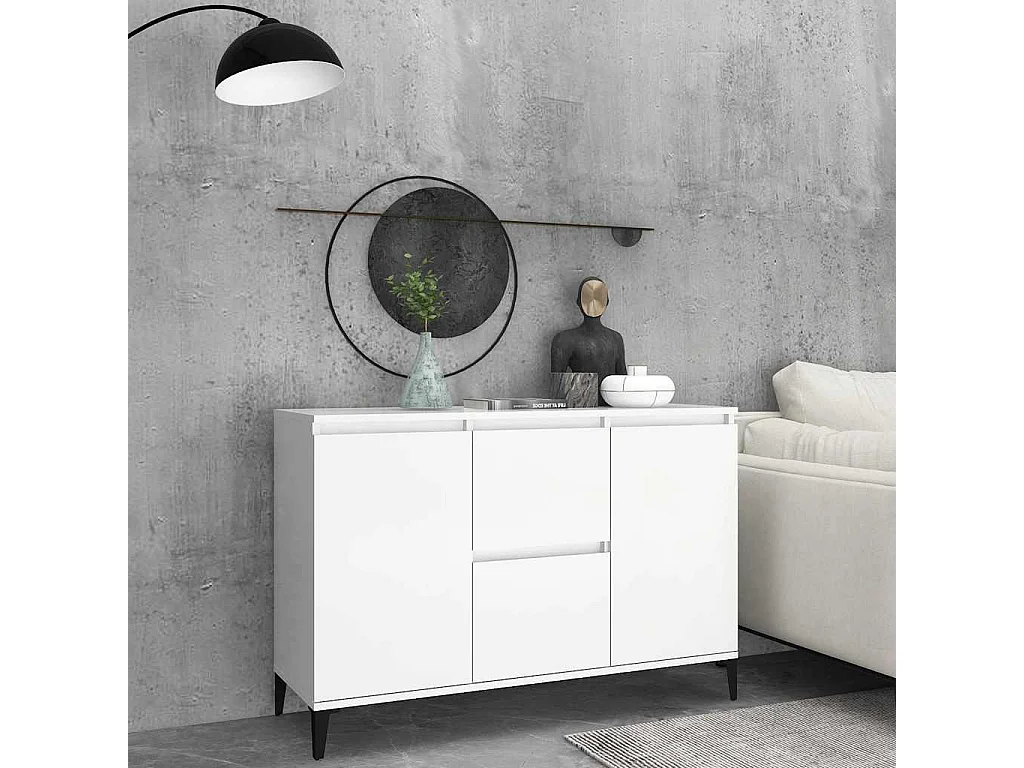 Buffet blanc 102x35x70 cm bois d'ingénierie