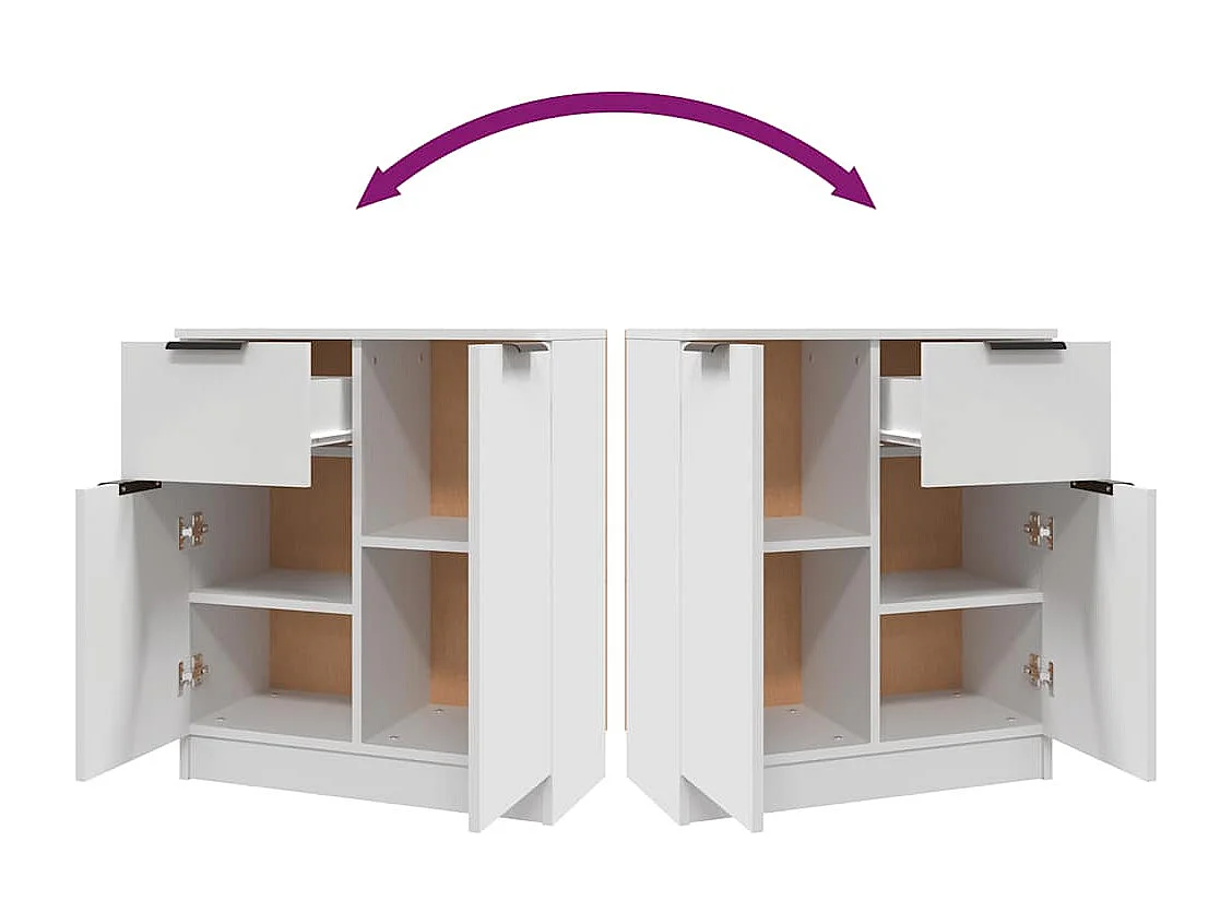 Buffet Blanc 60x30x70 cm Bois d'ingénierie