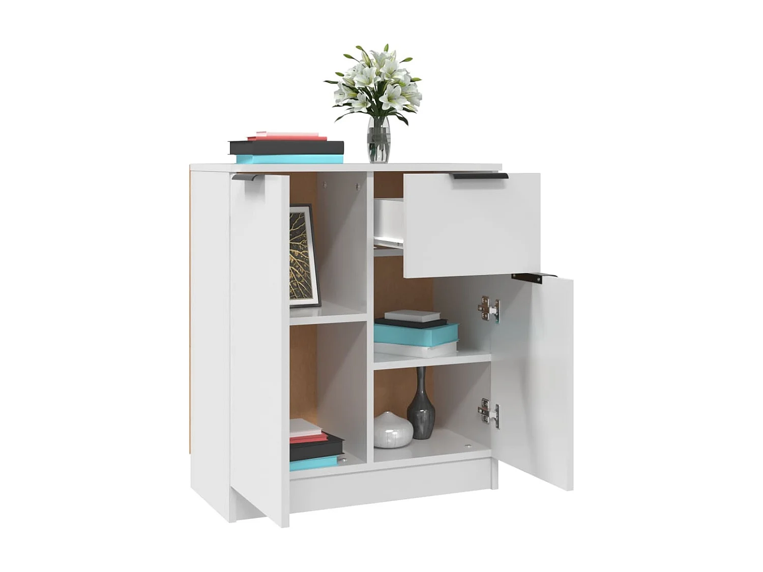 Buffet Blanc 60x30x70 cm Bois d'ingénierie