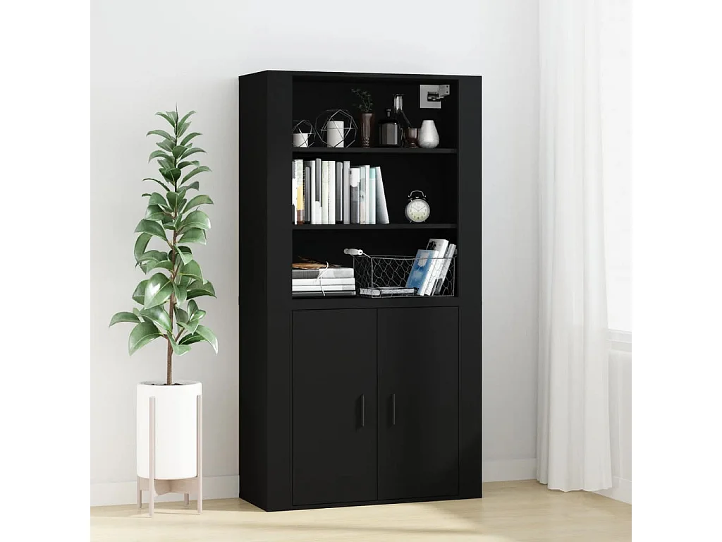 Armoire murale Noir 80x33x80 cm Bois d'ingénierie