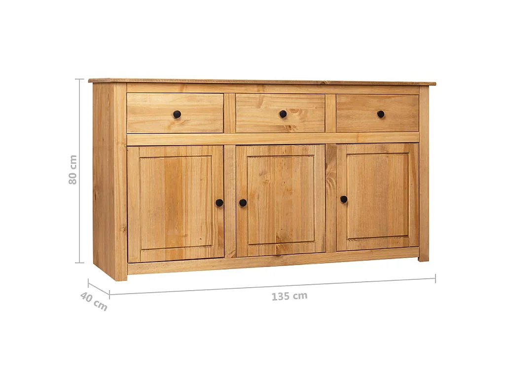 Dressoir Panama Range 135x40x80 cm massief grenenhout