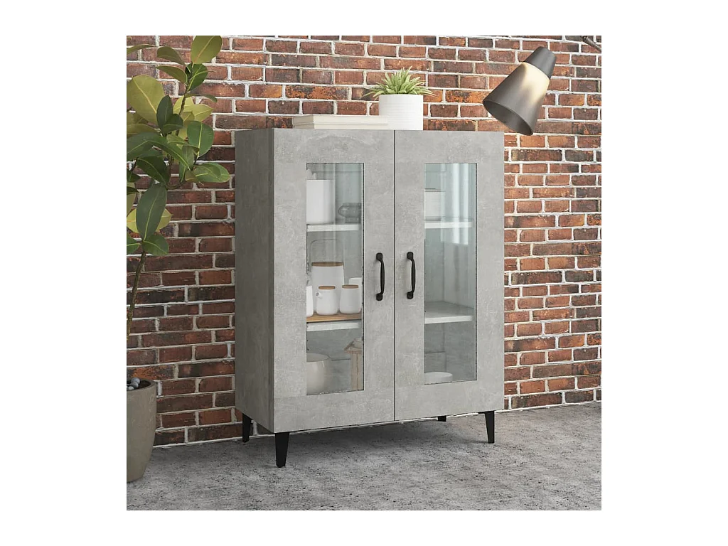 Buffet gris béton 69,5x34x90 cm bois d'ingénierie