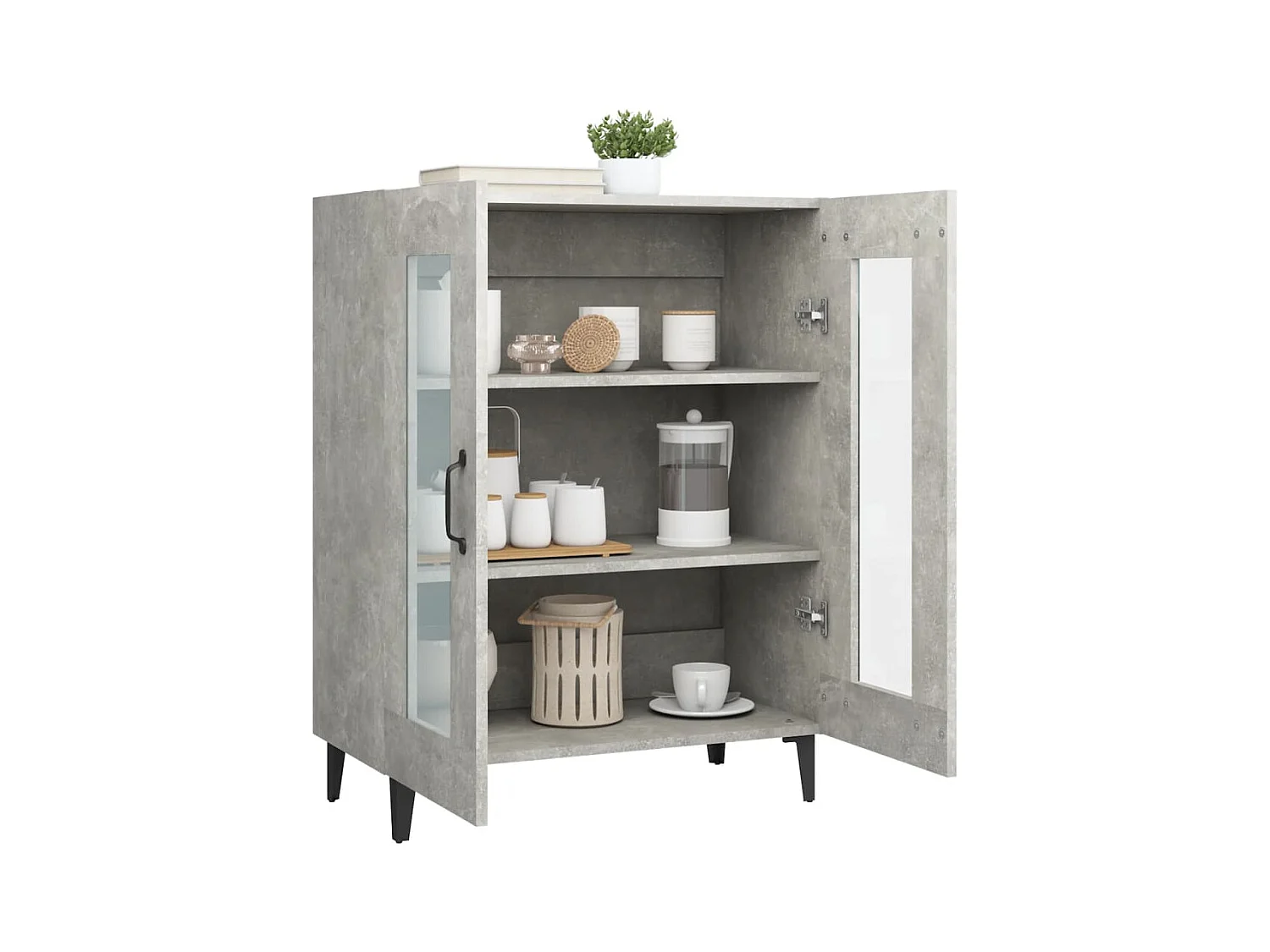 Sideboard Betongrau 69,5x34x90 cm Holzwerkstoff