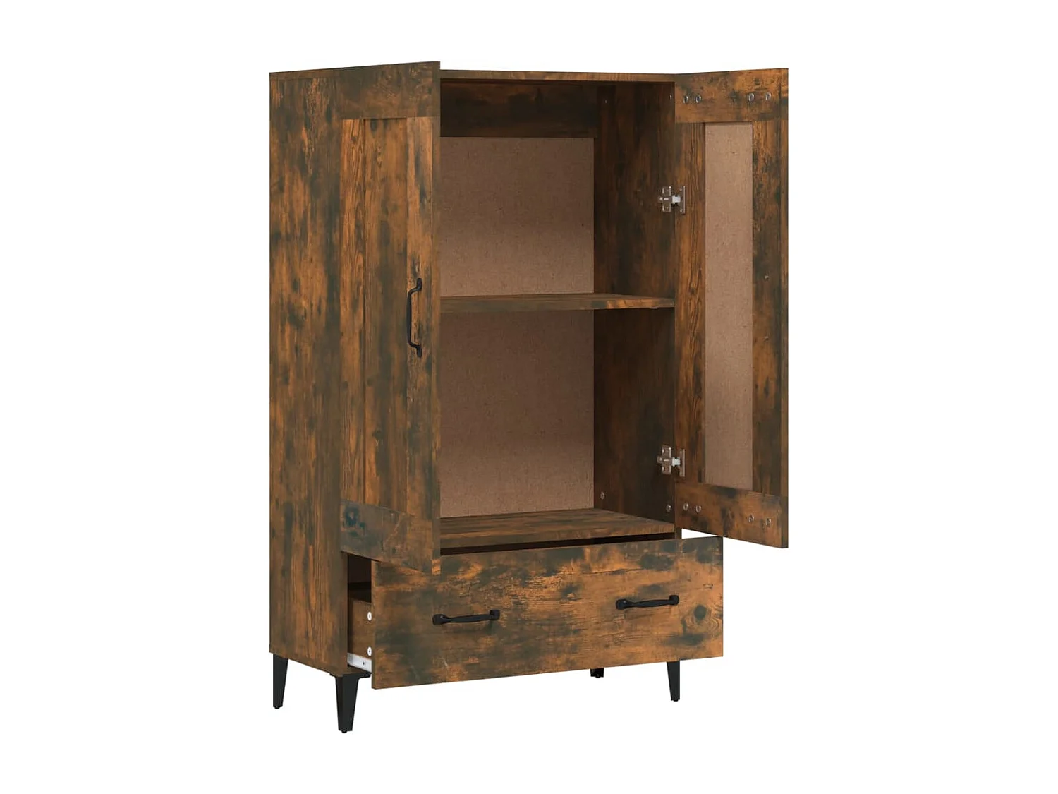 Credenza Rovere Fumo 70x31x115 cm in Legno Multistrato