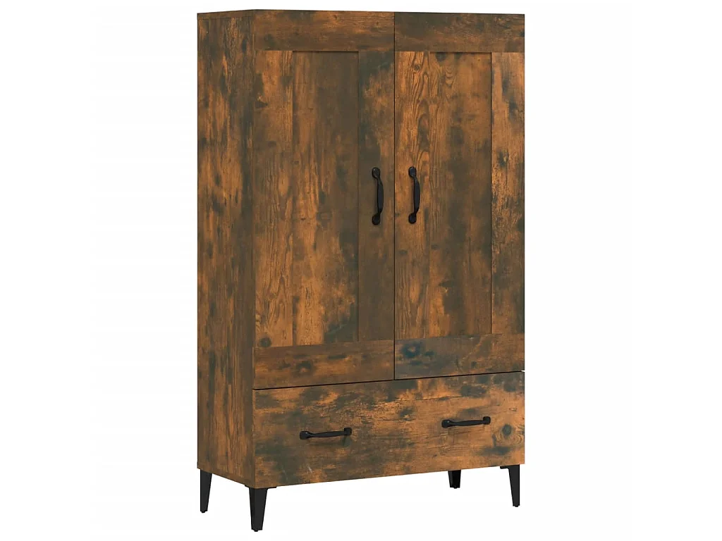 Buffet haut Chêne fumé 70x31x115 cm Bois d'ingénierie