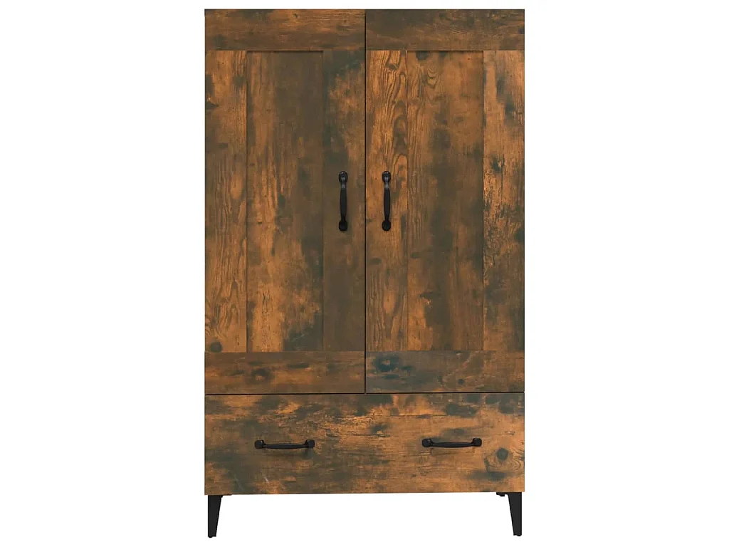 Buffet haut Chêne fumé 70x31x115 cm Bois d'ingénierie