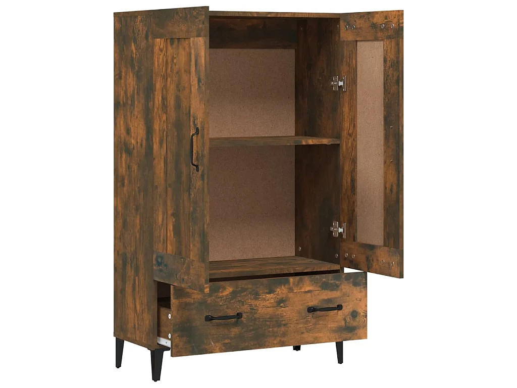 Buffet haut Chêne fumé 70x31x115 cm Bois d'ingénierie