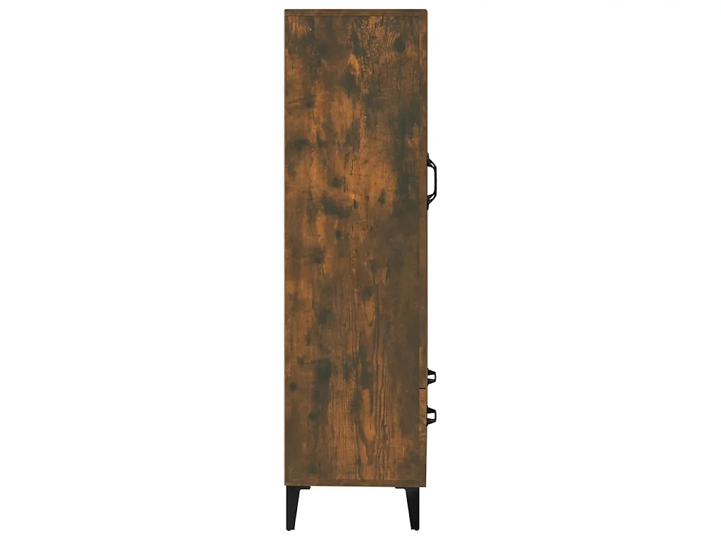 Buffet haut Chêne fumé 70x31x115 cm Bois d'ingénierie