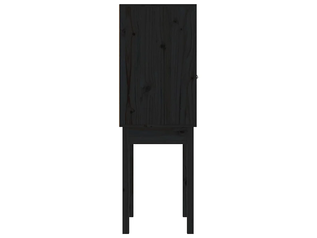 Buffet haut Noir 60x40x120 cm Bois massif de pin