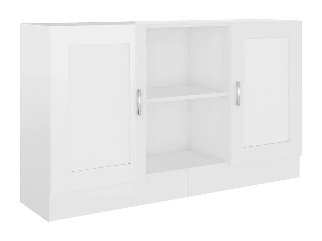 Buffet Blanc brillant 120x30,5x70 cm Bois d'ingénierie