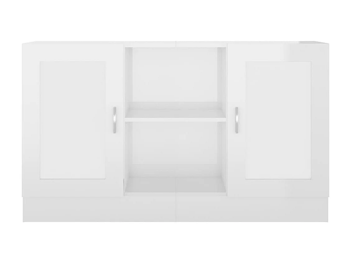 Buffet Blanc brillant 120x30,5x70 cm Bois d'ingénierie