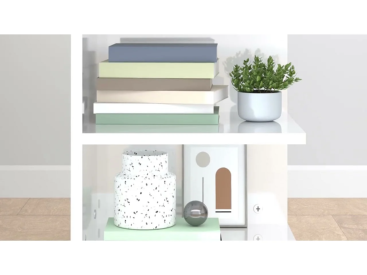 Beistellregal Hochglanz-Weiß 35x35x55 cm Holzwerkstoff