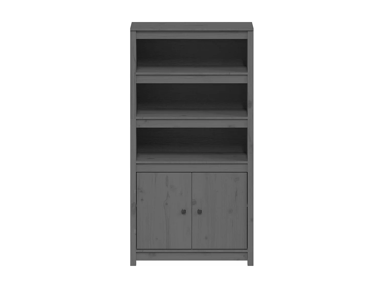 Buffet haut Gris 80x35x154 cm Bois massif de pin
