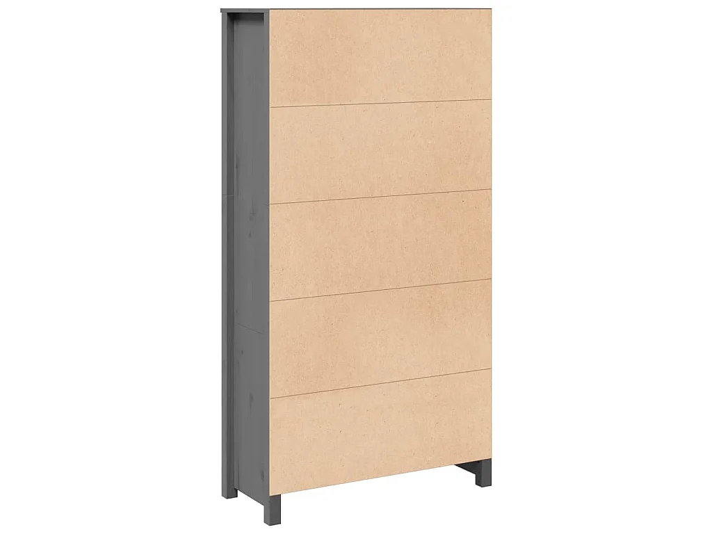 Buffet haut Gris 80x35x154 cm Bois massif de pin