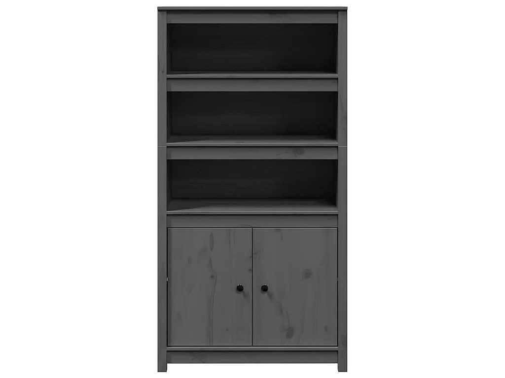 Hoge kast 80x35x154 cm massief grenenhout grijs
