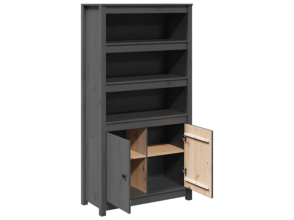 Hoge kast 80x35x154 cm massief grenenhout grijs