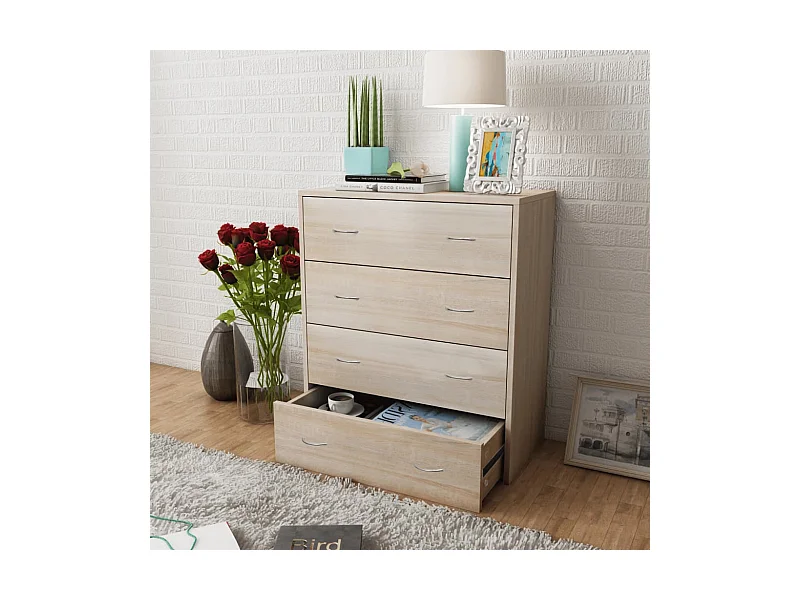 Buffet avec 4 tiroirs 60 x 30,5 x 71 cm Couleur de chêne