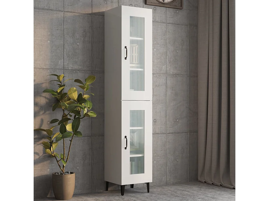 Armoire murale suspendue Blanc brillant 34,5x34x90 cm
