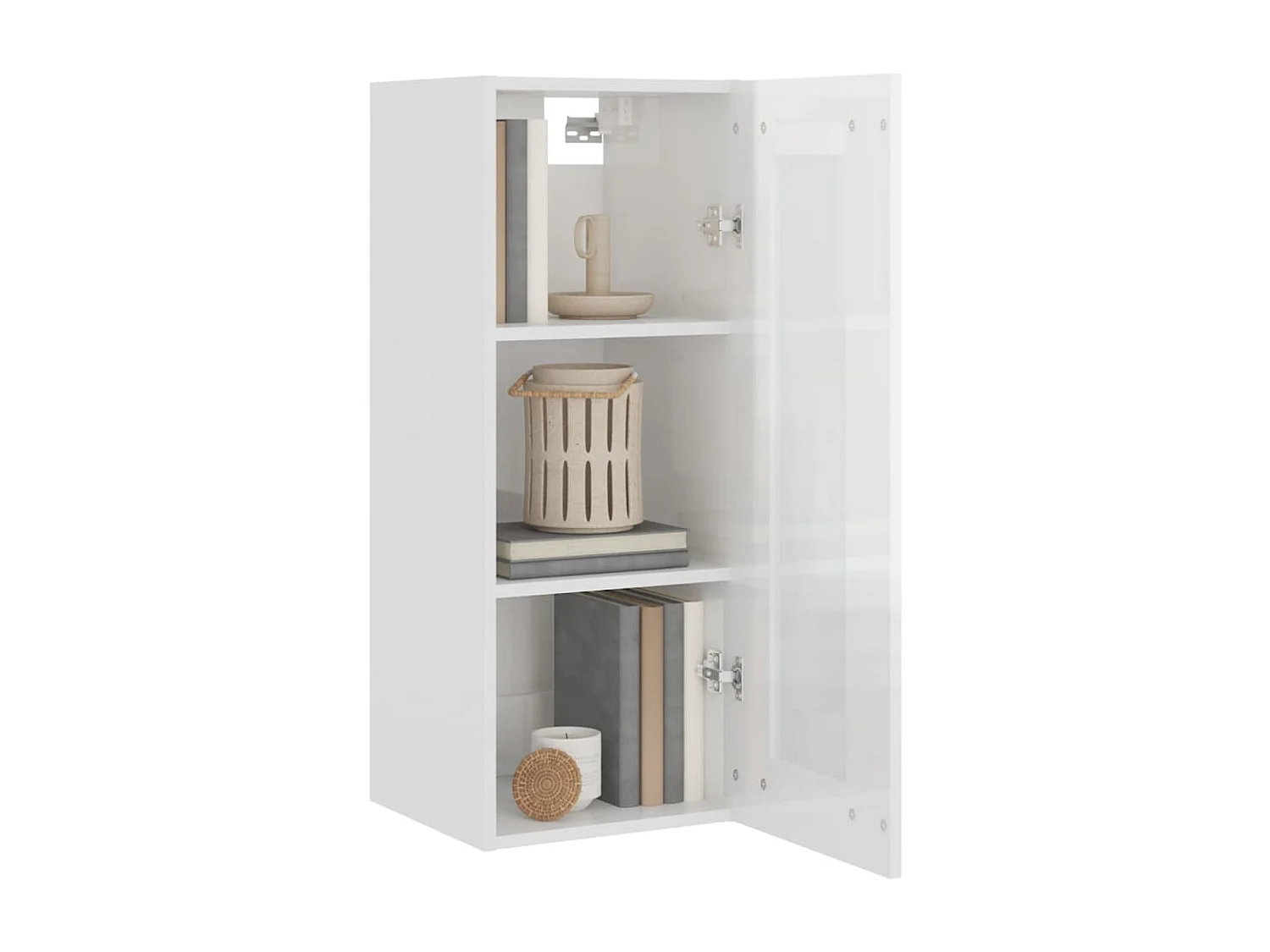 Armoire murale suspendue Blanc brillant 34,5x34x90 cm
