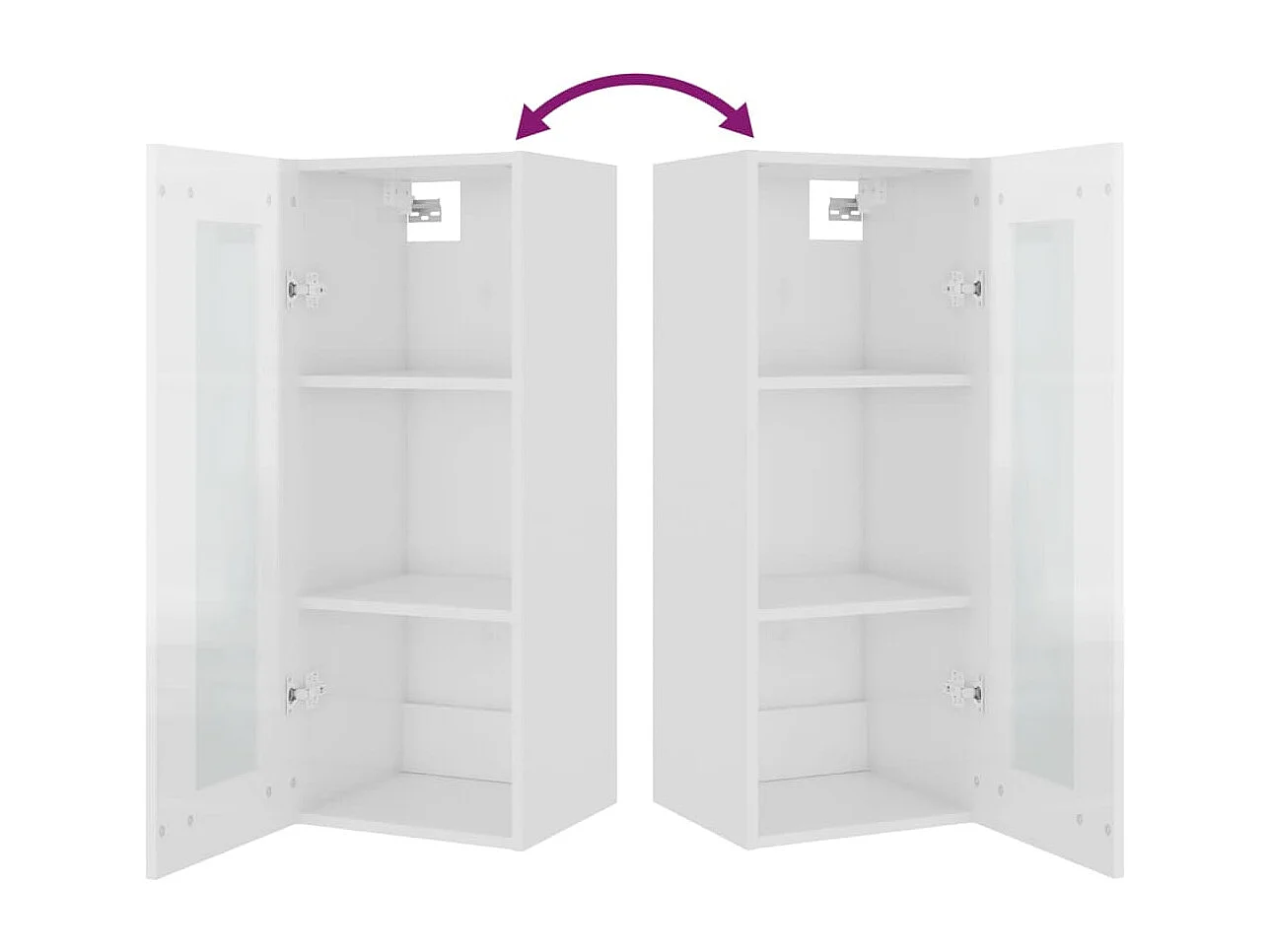 Armoire murale suspendue Blanc brillant 34,5x34x90 cm